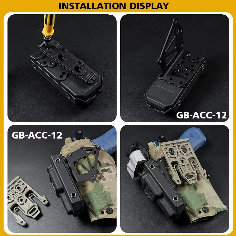 Plataforma de montaje frontal de torniquete de extensión, soporte de equipo de placa de canción negativa con funda, estuche para pistola Airsoft - imagen 3