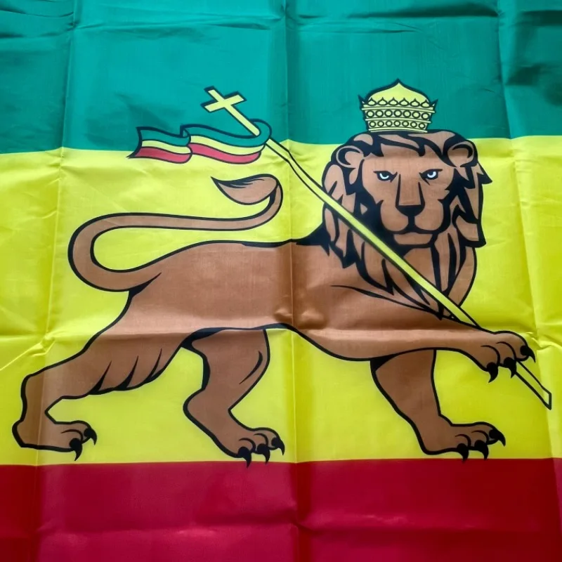 Bandera de Etiopía, 90x150cm, poliéster de alta calidad, colgante, León de Judá, bandera de León etíope de Judá para decoración del hogar - imagen 4