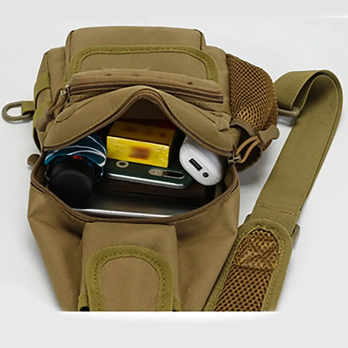 Bolso de pecho táctico para pesca y acampada para hombre, bandolera para senderismo, caza y escalada, con gancho y bucle para viajes al aire libre, bolsos de hombro grandes - imagen 2