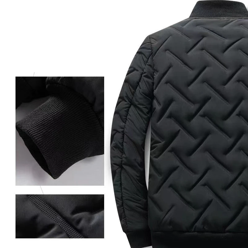 Chaquetas acolchadas de algodón para hombre, ropa de calle de moda coreana, informal, con cuello levantado, para acampar, senderismo, abrigo masculino, otoño, invierno, - imagen 5