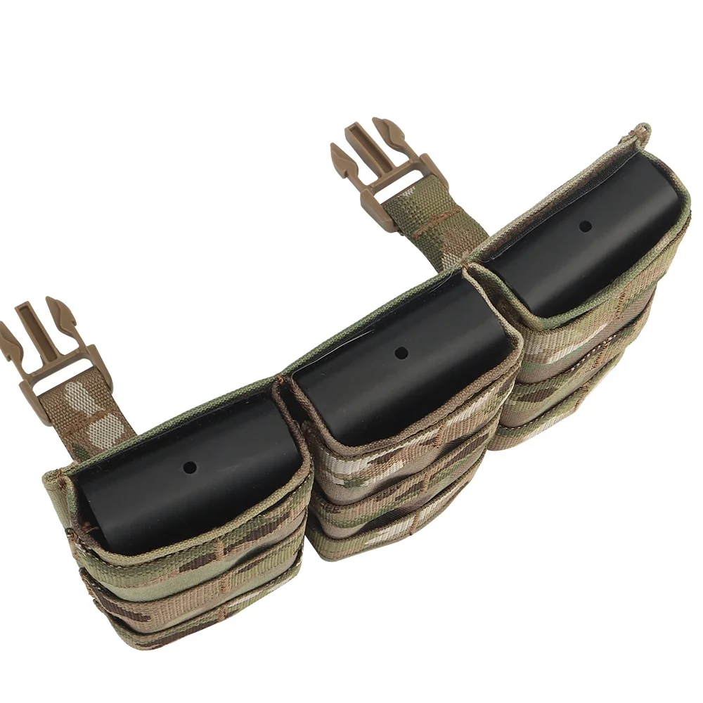 Rápido 5,56 Triple AR15 revista bolsa chaleco botón Panel frontal retención insertar MOLLE Clip para chaleco FCPC V5 chaleco - imagen 5