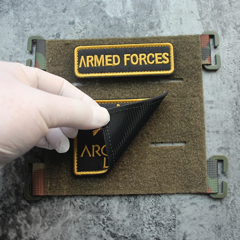 Accesorios para exteriores, bordado de fuerzas armadas, brazalete de pájaro del ejército, elemento de hoja, insignia de letras en inglés, parche para ropa y mochila - imagen 4