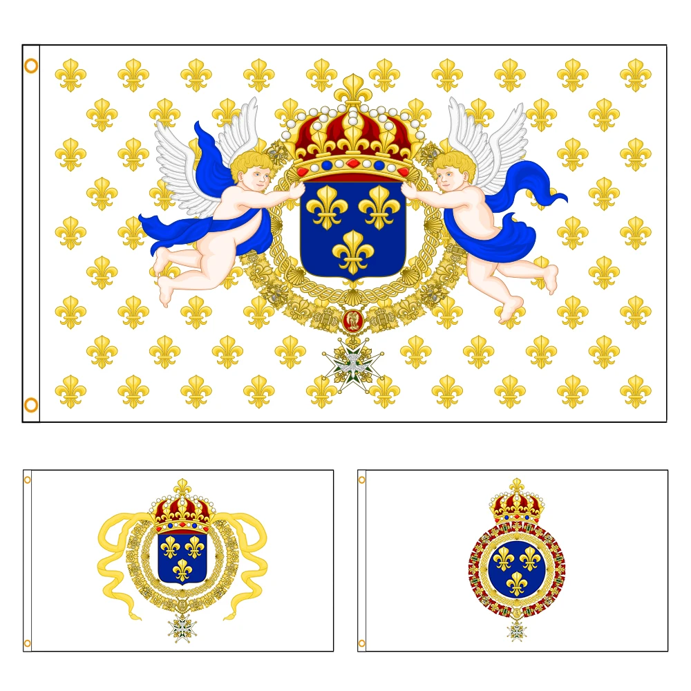 90x150cm Estándar real del rey de Francia (King Louis XIV, la restauración Bourbon) Bandera Decoración BANDA - imagen 2