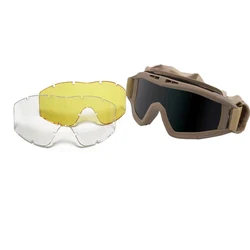 Gafas militares del ejército, gafas tácticas antiimpacto, gafas de sol deportivas Airsoft Paintball para caza, 3 lentes intercambiables
