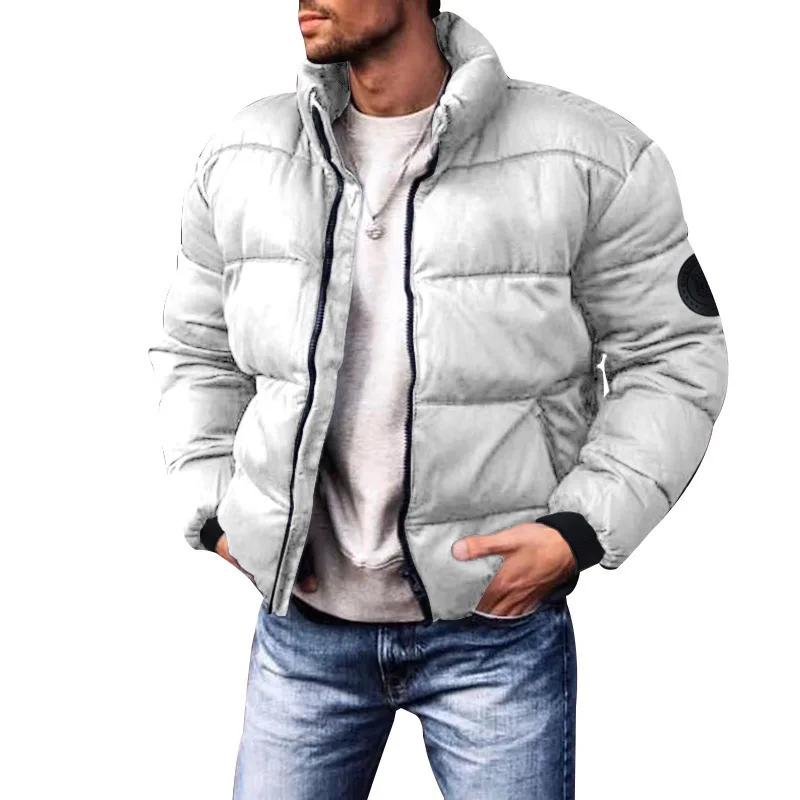 Parka cálida para hombre, abrigo acolchado de algodón a prueba de viento, abrigos informales con cuello levantado, ropa de calle, chaqueta deportiva, prendas de vestir para hombre - imagen 4