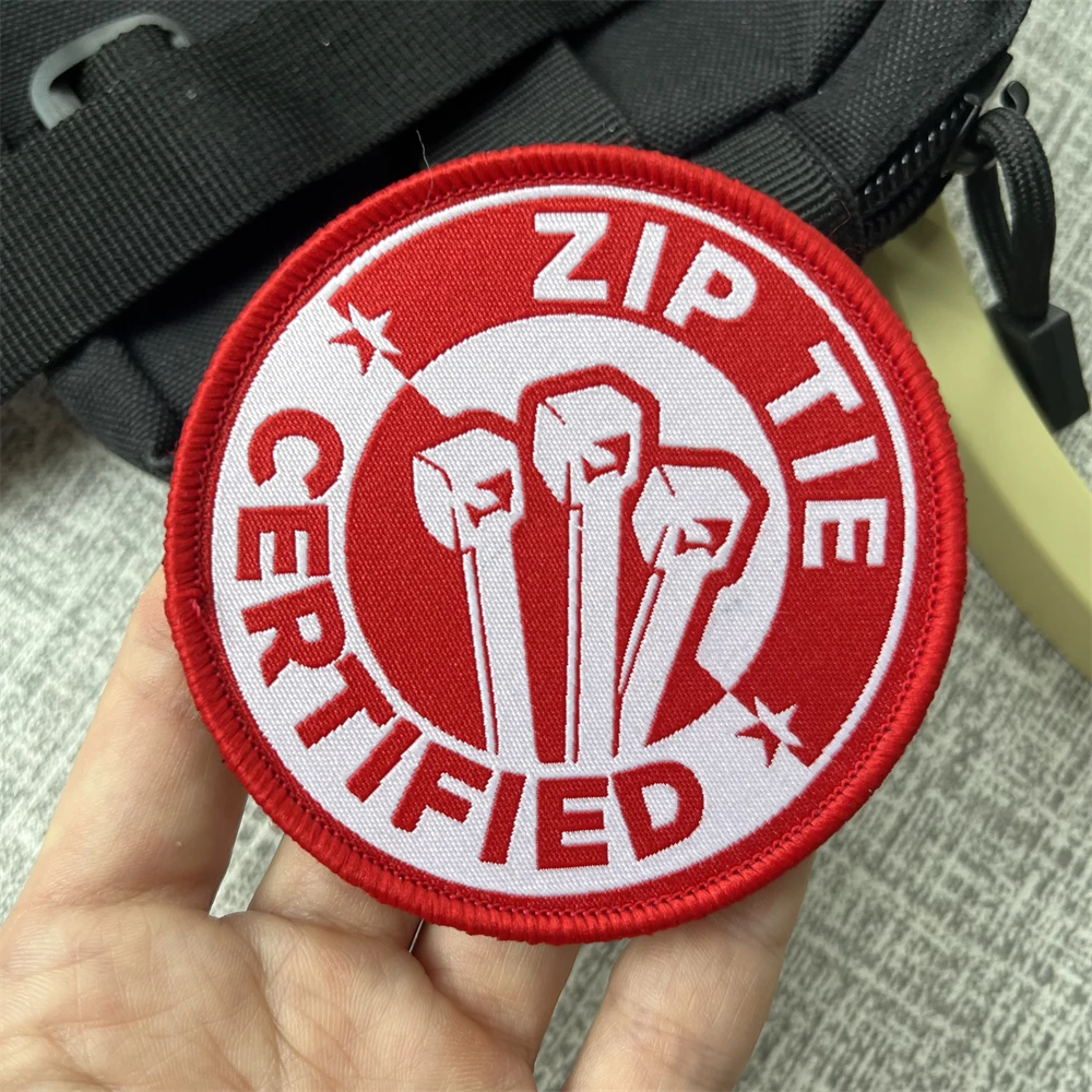 Parches de insignia de moral certificados con lazo con cremallera, mochila táctica, brazalete con etiqueta tejida con gancho y bucle militar - imagen 2