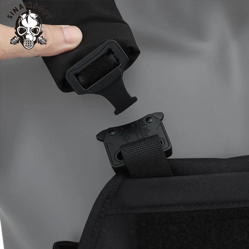 SINAIRSOFT-Chaleco táctico V5 para PC con módulo de cremallera trasera, sistema MOLLE de liberación rápida para accesorios de caza y Paintball - imagen 5