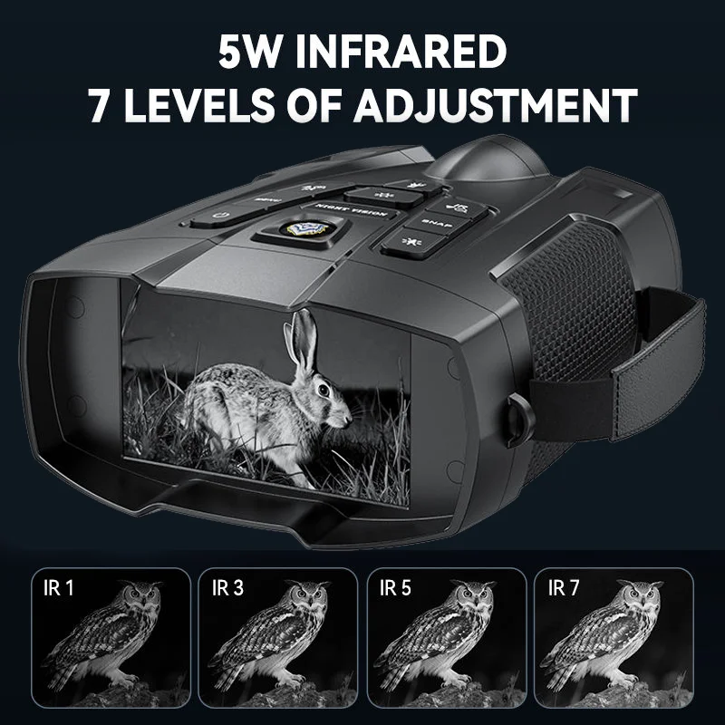 Binoculares de visión nocturna recargables, Zoom Digital 10X con luz táctica, visión nocturna infrarroja de 7 niveles, pantalla HD 4K para caza - imagen 2
