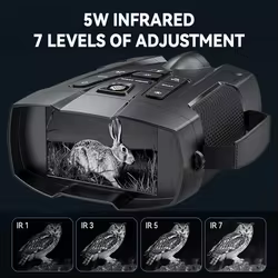 Binoculares de visión nocturna recargables, Zoom Digital 10X con luz táctica, visión nocturna infrarroja de 7 niveles, pantalla HD 4K para caza