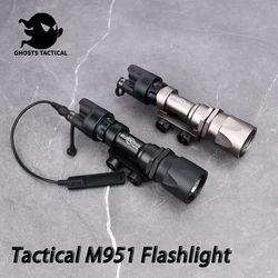 Surefir-linterna LED blanca M951, luz de explorador de Metal con doble cola, táctica, Airsoft, Rifle, caza, carril de 20mm