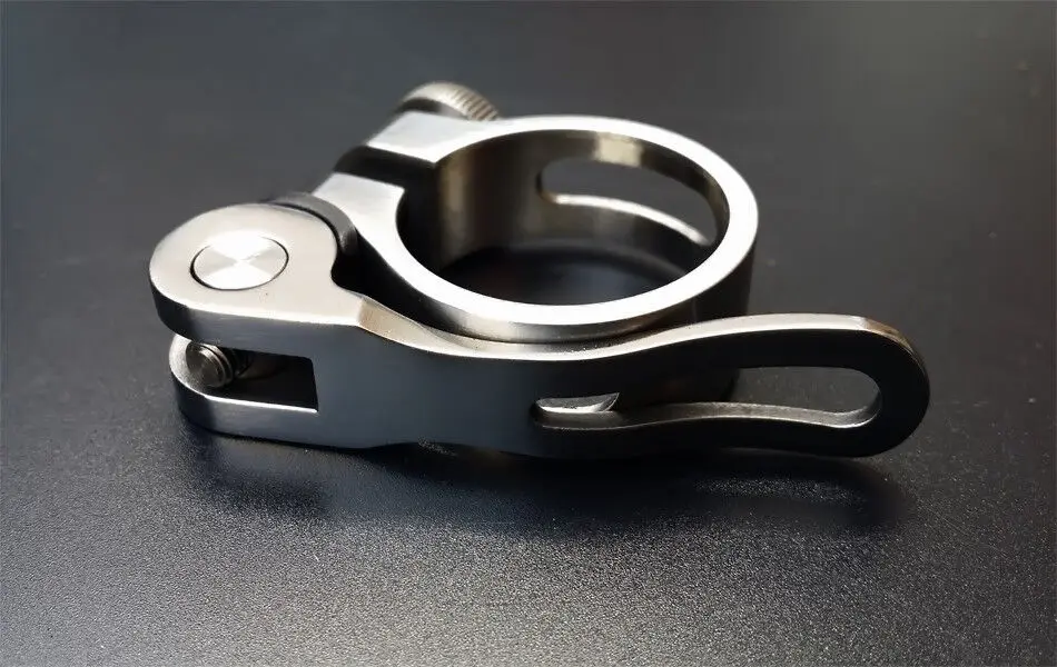 Abrazadera de aleación de titanio para bicicleta de montaña y carretera, Clip de liberación rápida para tija de sillín, 31,8/34,9mm - imagen 2