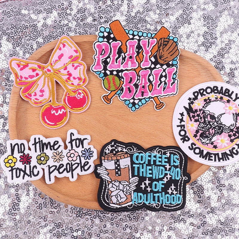 Parches para planchar con letras positivas para ropa, parche térmico, parches bordados de confianza para chaqueta, parche bordado Fusible - imagen 4