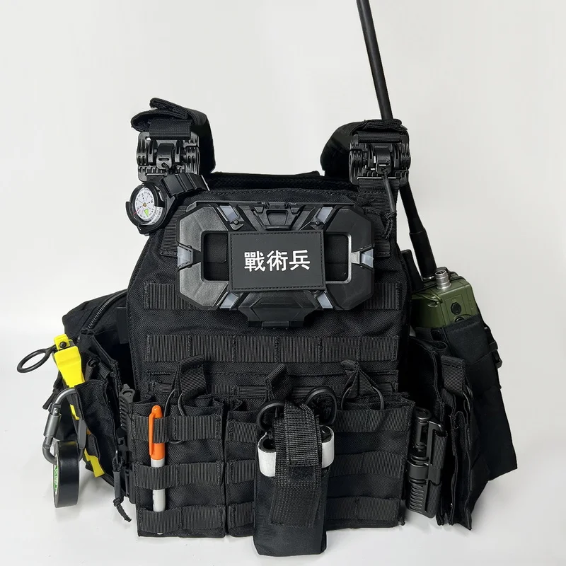 Conjunto de chaleco táctico negro para cosplay de airsoft - Diseño de liberación rápida 6094 para juegos al aire libre y equipo de disfraces - imagen 2