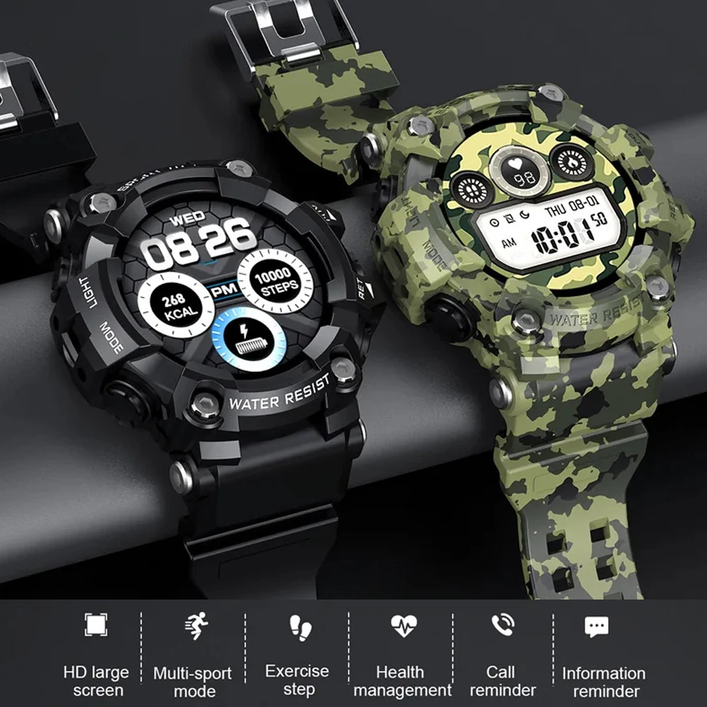 Reloj deportivo inteligente táctico para hombre con monitor de frecuencia cardíaca y presión arterial Reloj de seguimiento de actividad física de 1,3" resistente al agua IP68 de alta definición para exteriores - imagen 2