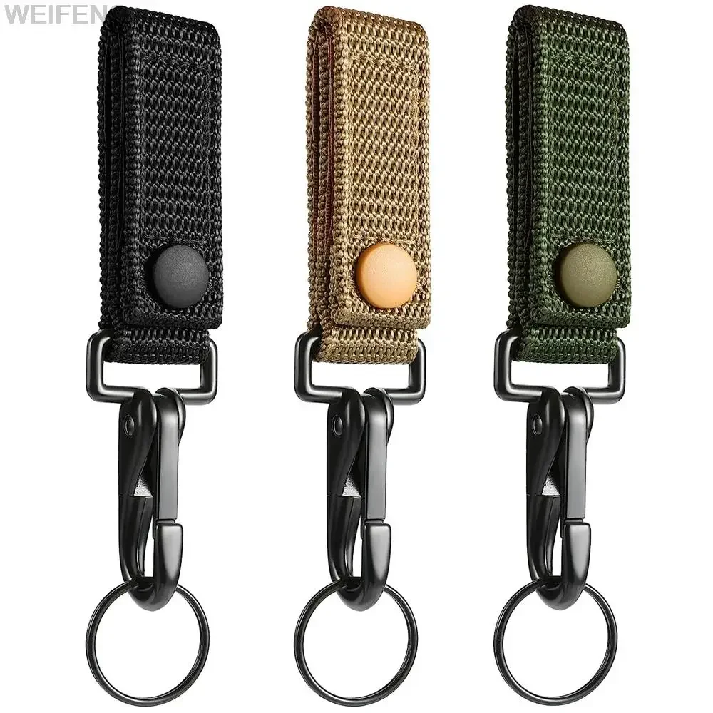 Llavero con clip para cinturón resistente con correa de nailon, gancho de metal y organizador de llavero - Diseño compacto - imagen 3