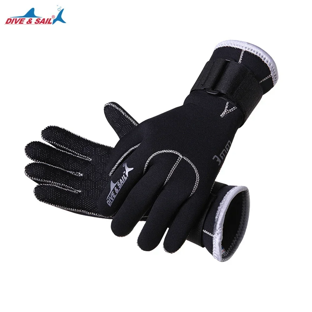 Guantes de buceo de neopreno de alta calidad, guantes de 3mm para nadar, mantener el calor, equipo de buceo, marca, vela de buceo azul - imagen 2