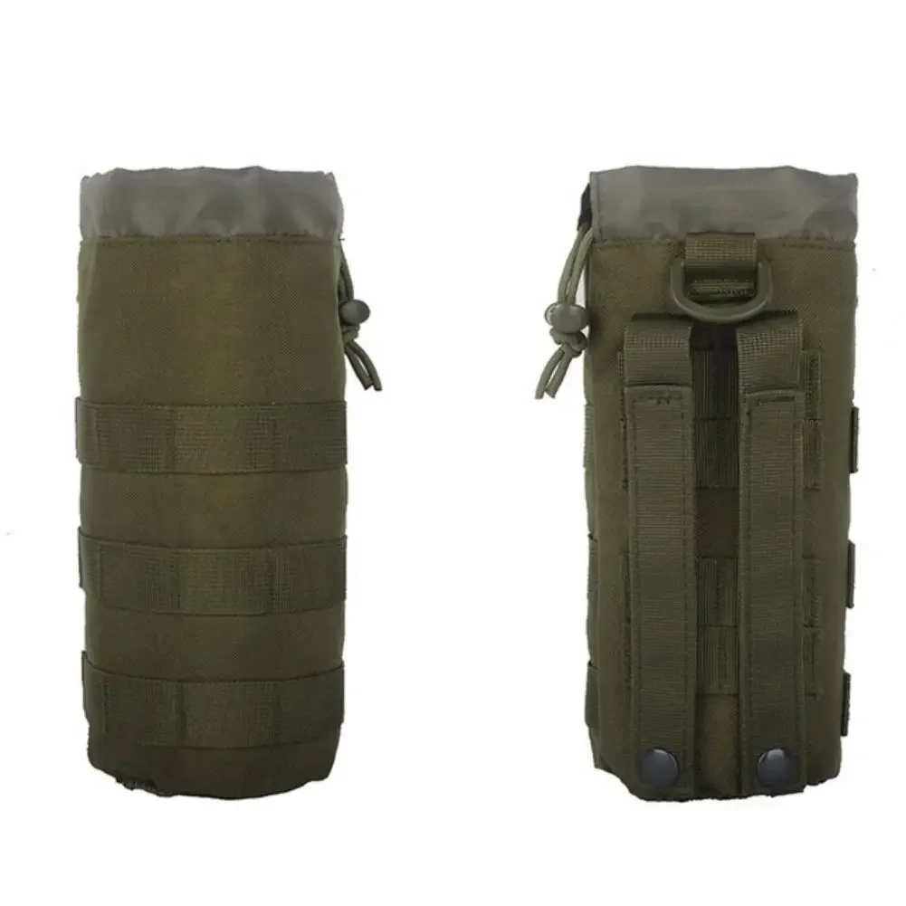 Bolsa de botella de agua con cordón ajustable, sistema Molle para exteriores, Camping, caza, escalada, hervidor de agua Oxford, bolsa cruzada Actical - imagen 4