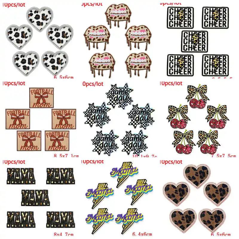 10 unids/lote parches bordados con estampado de leopardo parche con personalidad parches para planchar para ropa mochila sombreros pegatinas apliques Decoración