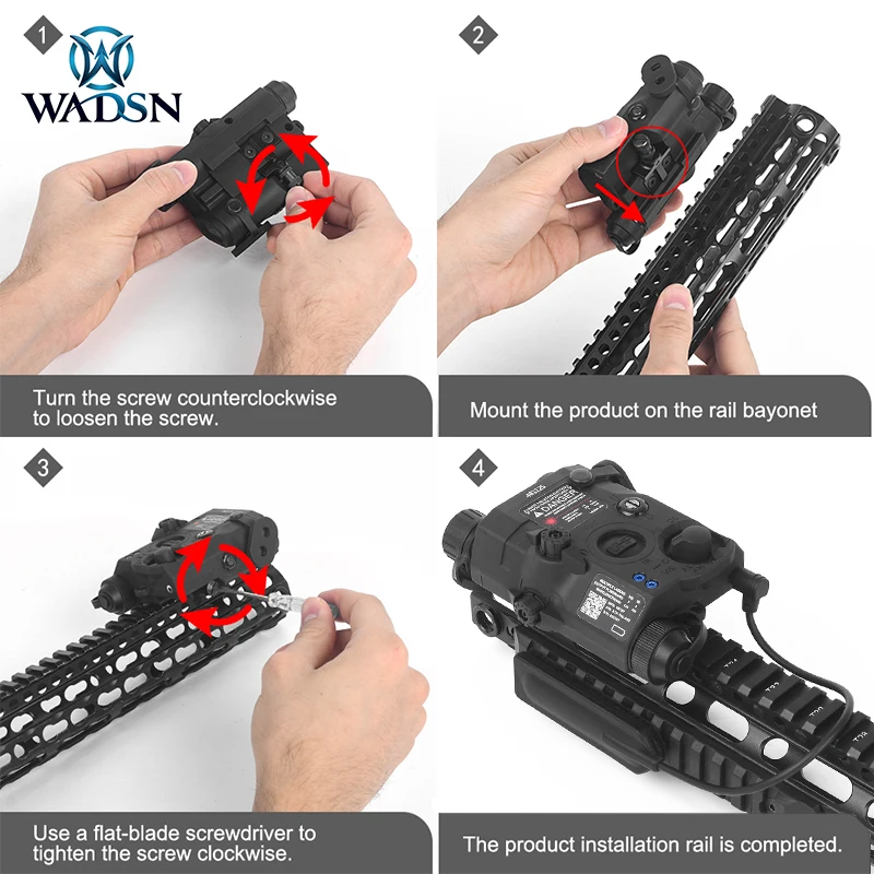 WADSN-LA-5B PEQ15, láser IR de punto rojo, verde, azul, linterna blanca, Airsoft, indicador táctico para riel de 20MM, PEQ-15 de caza al aire libre - imagen 3