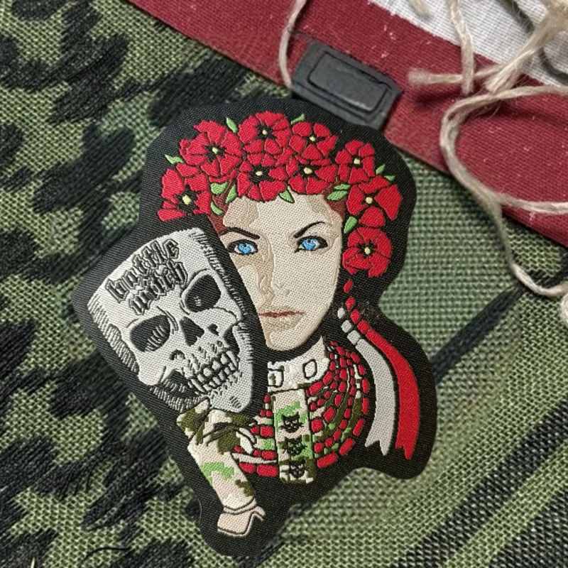 Parche con estampado de bruja de batalla para niña, chaleco táctico con gancho y bucle, insignia de moral, mochila, pegatinas decorativas, parches para brazalete para ropa - imagen 2