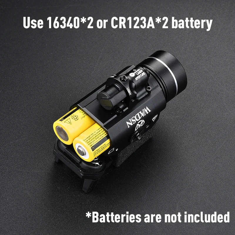 WADSN-linterna de Metal T-1HL con láser de punto rojo y verde, estroboscópica luz blanca, para caza, Airsoft, colgante para riel de 20MM - imagen 2