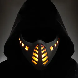 Máscara táctica Airsoft Cyberpunk LED transpirable media cara
