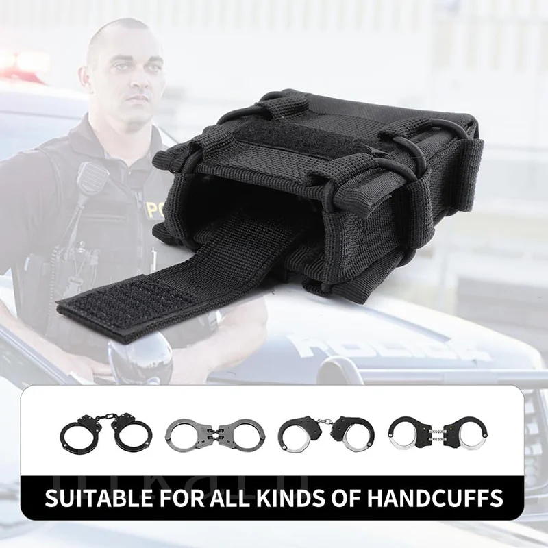 Esposas de nailon Molle portátiles, marco de esposas Universal con parte superior abierta, riñonera, soporte para puños, accesorios de policía - imagen 4
