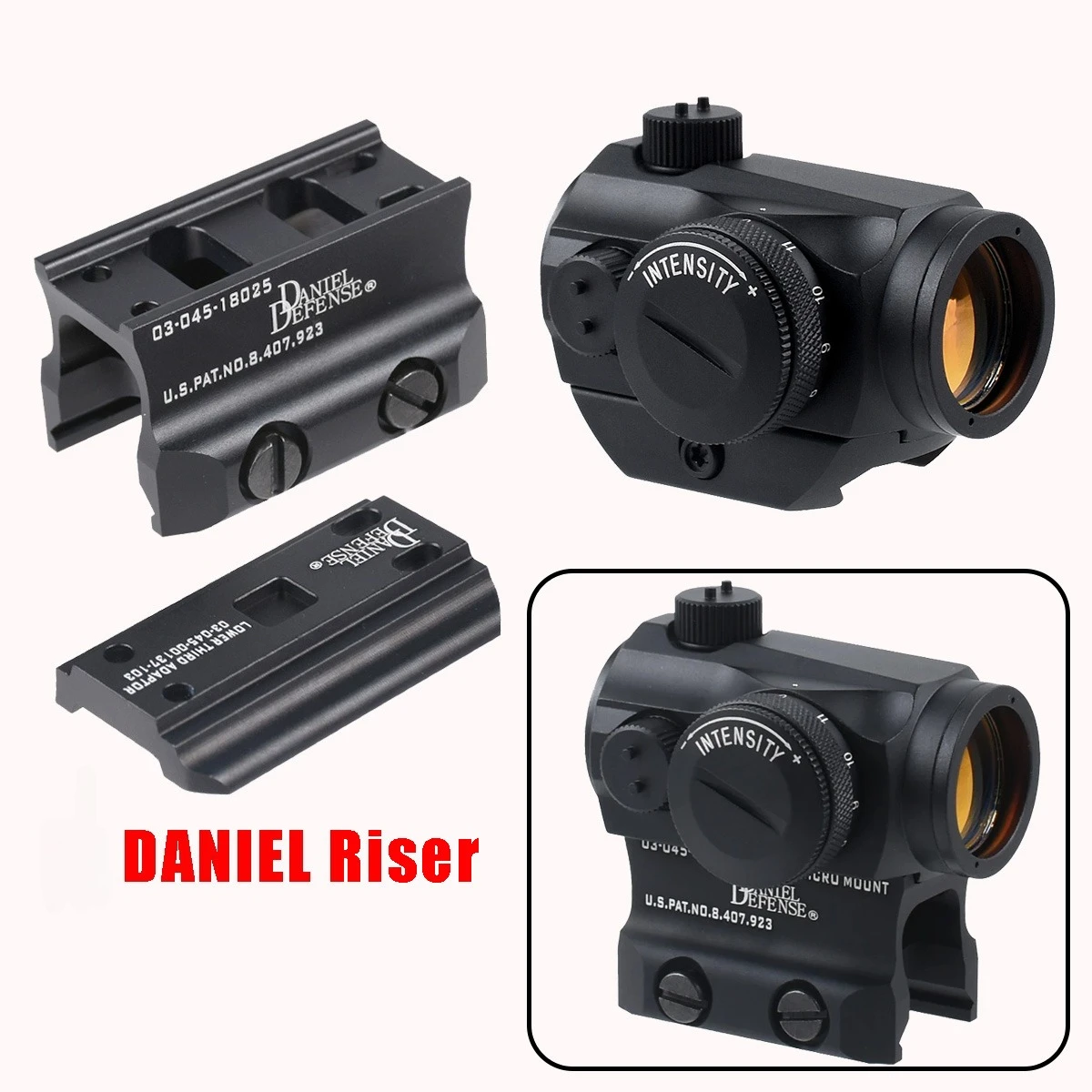 Soporte vertical táctico 2MOA mira de punto rojo 1x22mm óptica de mira réflex punto rojo T02 T01 alcance con soporte elevador 1,54/1,81/1,93/2,4 - imagen 2