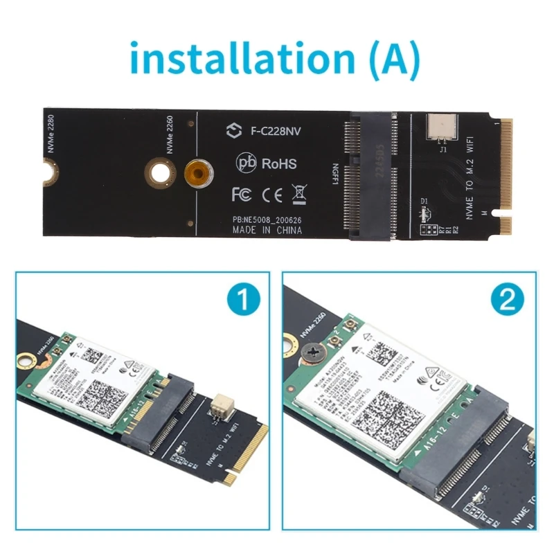 NGFF M.2 A/A+E ranura para llave a M.2 PCI-Express NVMe adaptador tarjeta WiFi LAN inalámbrica Dropship - imagen 5