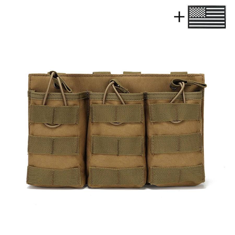 Bolsa triple Molle hecha de material de tela Oxford, duradera y adecuada para montaje al aire libre y de chaleco - imagen 2