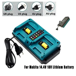 Herramienta eléctrica para batería de iones de litio Makita de 18V, repuesto de cargador doble DC18RD, enchufe UE/EE. UU./REINO UNIDO/AU