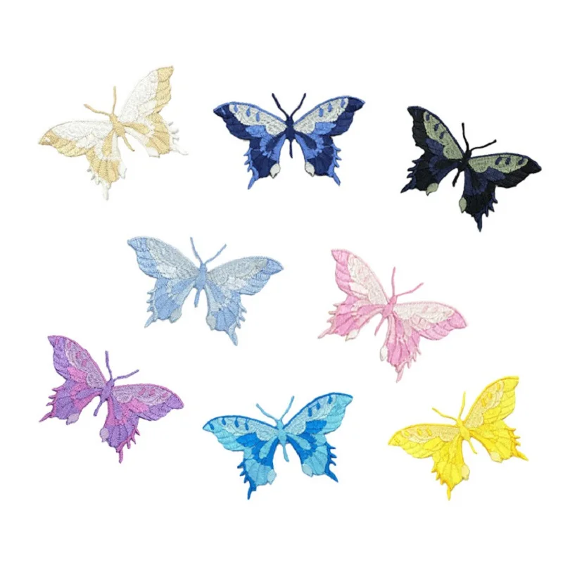 10 Uds. Parches bordados de mariposas coloridas DIY sombreros bolsos falda decoración de ropa parches para planchar DIY parche de dibujos animados insignia para coser - imagen 5
