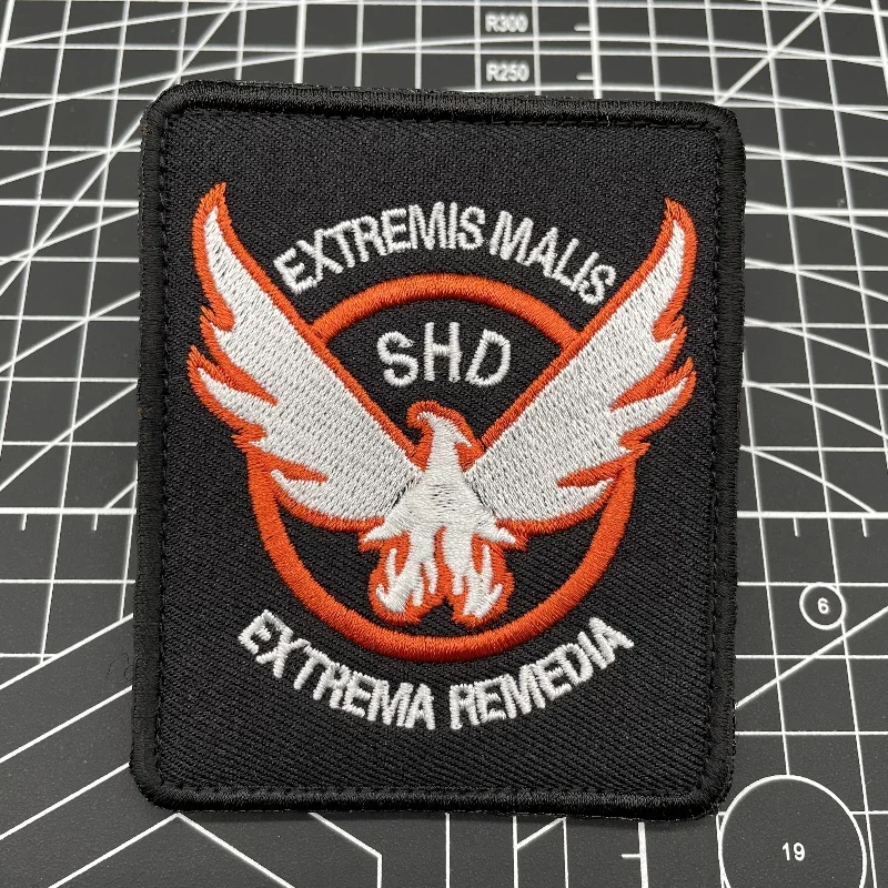 SHD The Division parches bordados para ropa, juego de rol de tiro, brazalete táctico, alas, insignia de gancho y bucle en mochila - imagen 5