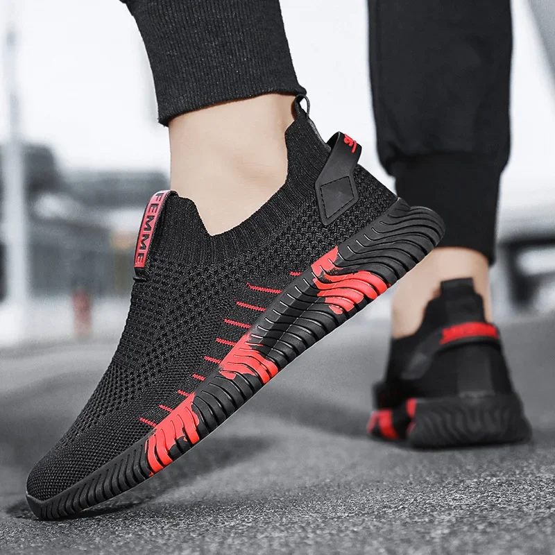 Zapatos vulcanizados para hombre, zapatos de malla para hombre, zapatillas ligeras y cómodas para hombre, zapatos planos sin cordones a la moda de otoño 2025, mocasines para hombre - imagen 4