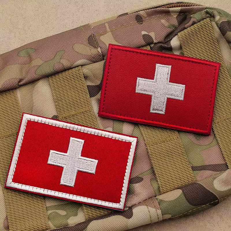 Parche bordado bandera suiza reflectante IR para equipo táctico - imagen 5
