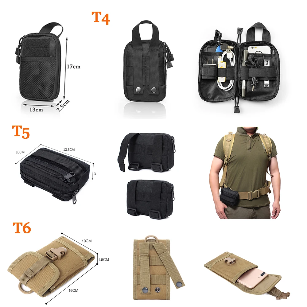 Bolsa táctica Molle para exteriores, riñonera para teléfono móvil para hombre, accesorios para acampar y cazar, riñonera con cinturón, paquete EDC deportivo de utilidad - imagen 3