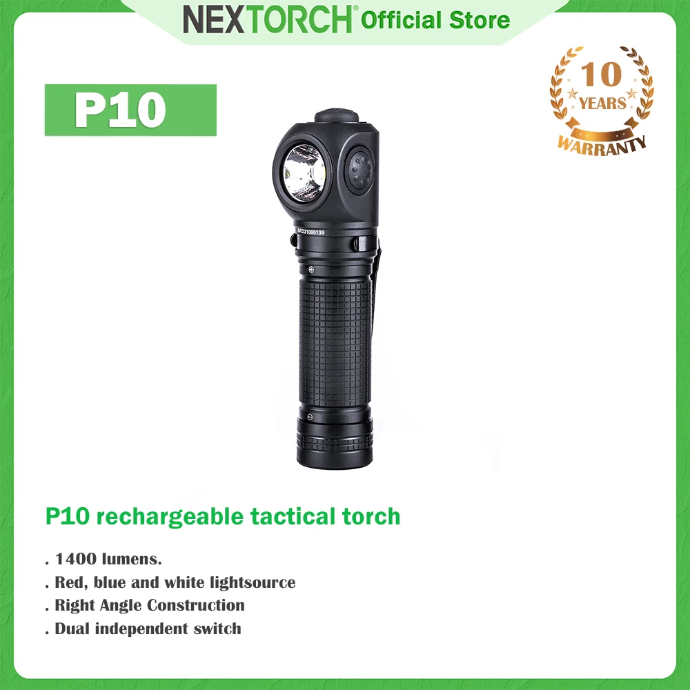 Nextorch P10 Mini linterna táctica luz de esquina multifunción señal de flash roja y azul luz ángulo derecha linterna led industrial edc - imagen 2