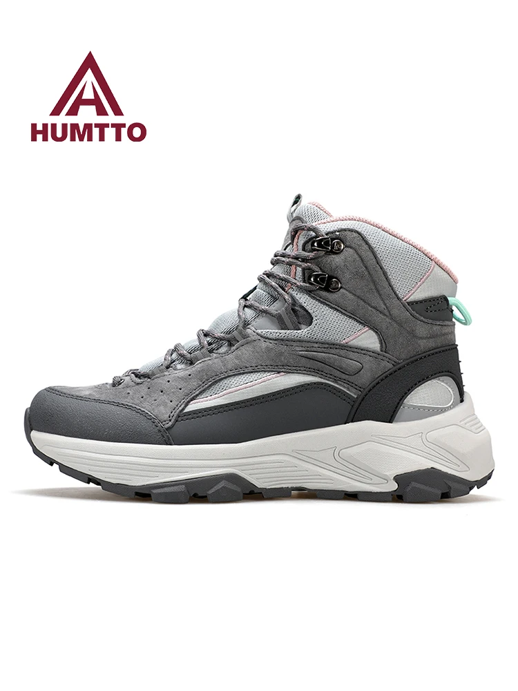HUMTTO-zapatos de senderismo de piel de vaca para hombre, botas impermeables para caminar al aire libre, zapatos de trekking, botas de caza transpirables, zapatillas deportivas - imagen 5