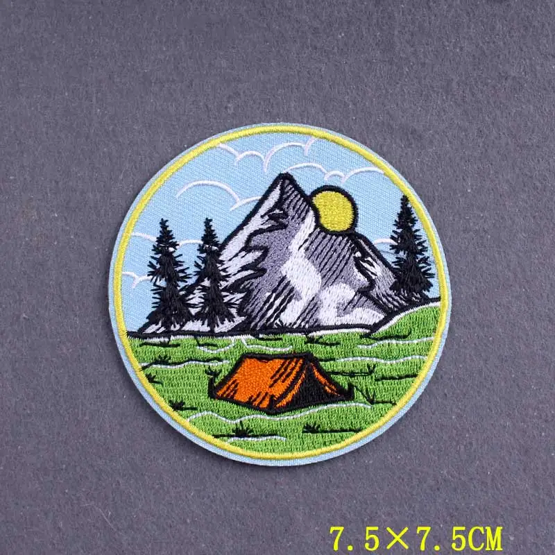 Parches bordados de rayas para ropa, insignias de parche para acampar en mochila, bricolaje, aventura, planchar en la ropa - imagen 3