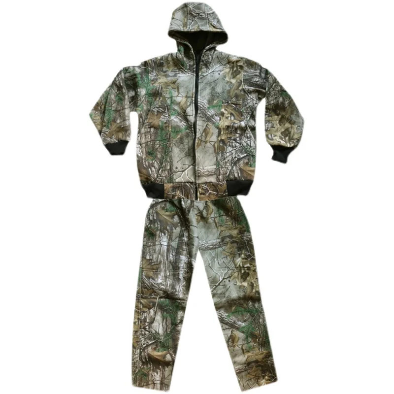 Traje de pesca de caza de camuflaje para hombre, chaqueta con capucha, pantalones, escalada al aire libre, ropa de tiro de aventura, invierno - imagen 3