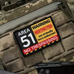 Advertencia 51 parches impresos de gancho y bucle para ropa insignia de moral táctica decoración de mochila del ejército militar pegatina personalizada