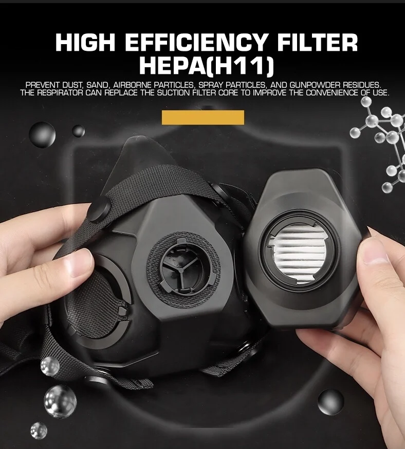 Máscara antipolvo táctica respirador media cara Anti Construcción Industrial polvo seguridad filtro de Gas cubierta de algodón - imagen 4