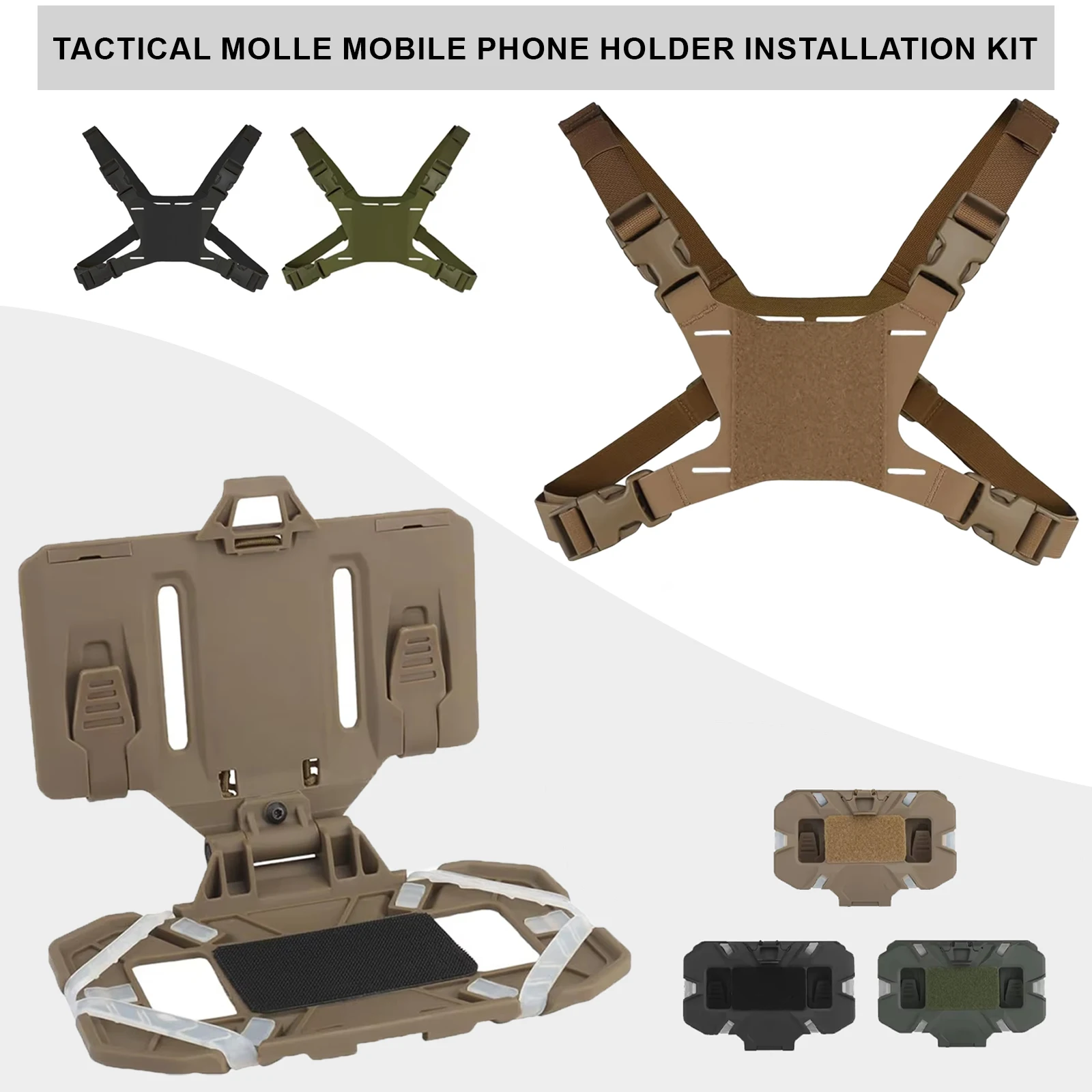 Arnés táctico MOLLE plegable con panel administrador para airsoft - imagen 2