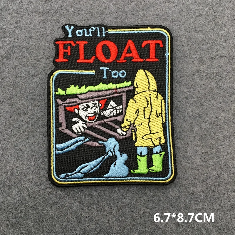 Parches bordados Punk de película de terror para ropa, parches de planchado a rayas, apliques de bricolaje, parches de miedo en pegatinas de ropa - imagen 3