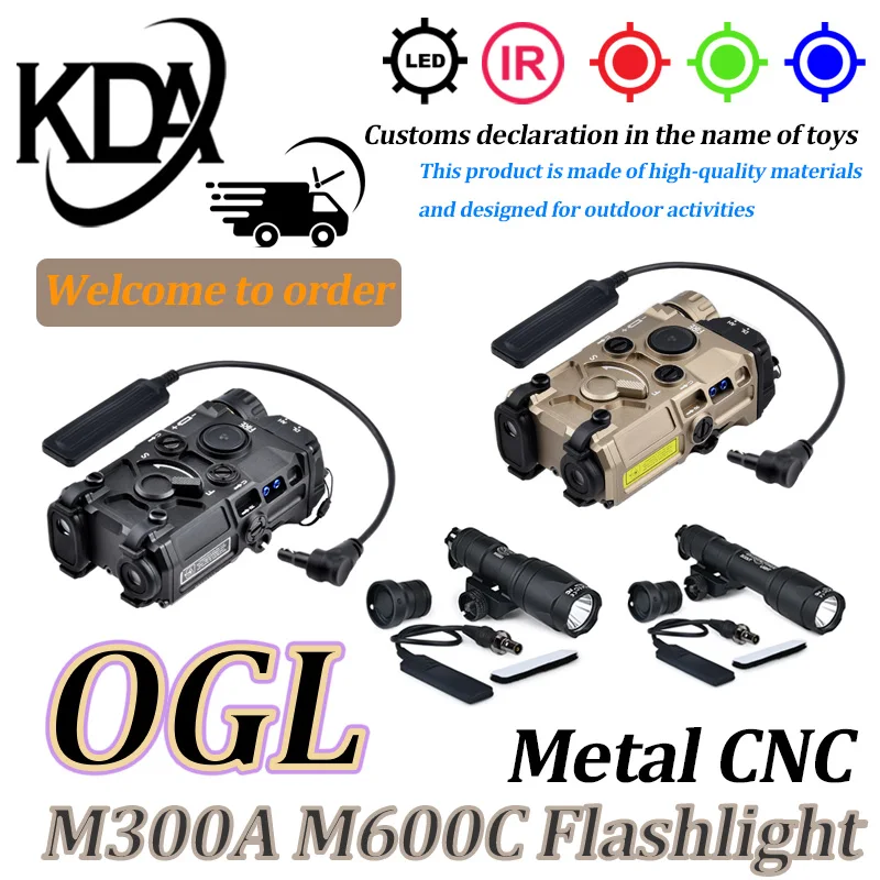 Táctico todo Metal OGL IR puntería punto rojo verde azul indicador LED blanco Scout arma de luz M300 M600 linterna - imagen 2