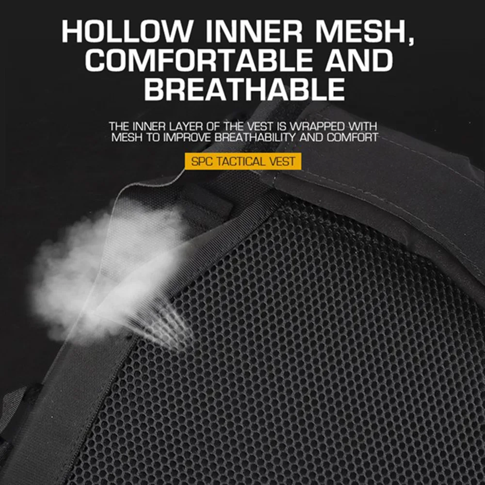 Chaleco táctico SPC ligero, portador de placa, sistema MOLLE de liberación rápida, chaleco de caza, equipo CS portátil - imagen 5