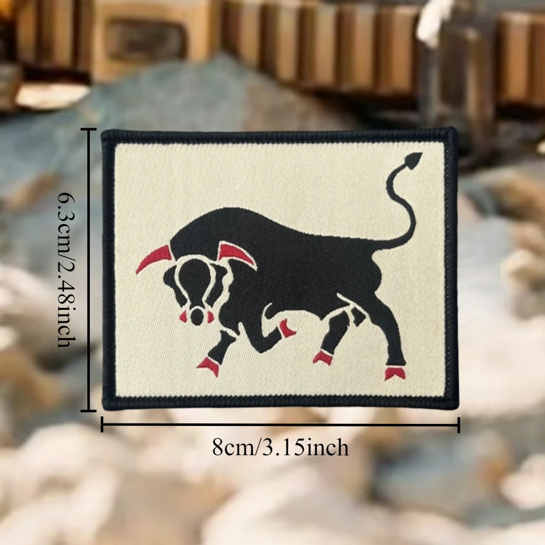 Parches tejidos con insignia de moral divertida de Toro Negro para ropa, brazalete militar táctico, gancho y bucle, accesorios para mochila, pegatinas - imagen 2