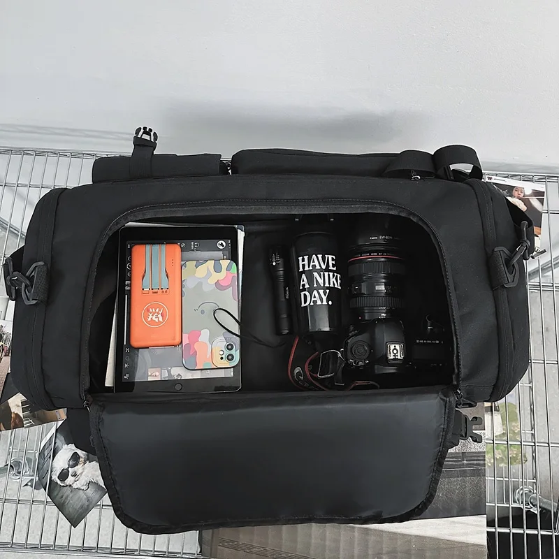 Bolso de gimnasio para Fitness, senderismo al aire libre, Camping, correr, zapatos grandes, bolsillo, viaje, lona, deportes, entrenamiento de Yoga, bolsos cruzados para hombres - imagen 4