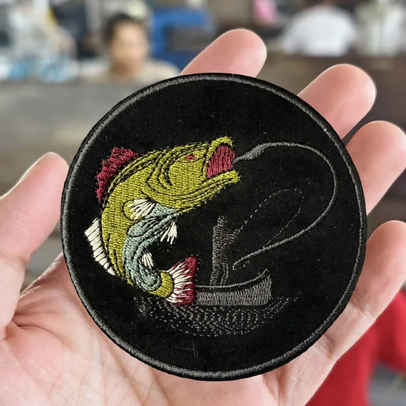 Parche con estampado de pescadores de peces, chaleco táctico, sombreros con gancho y bucle, insignia de moral, mochila, pegatinas decorativas, parches para brazalete para ropa - imagen 5