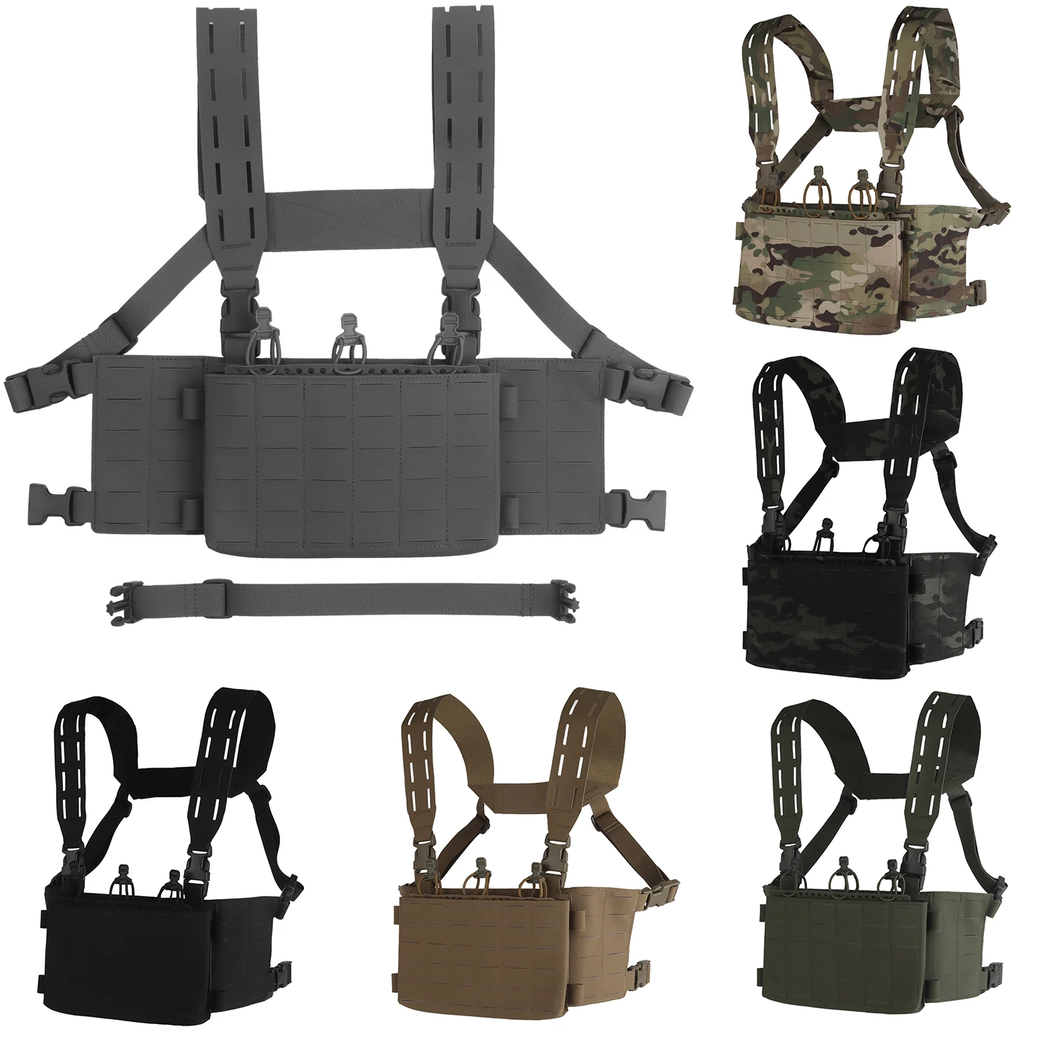 Chest Rig Modular V1 con Rifle 5.56 Triple Magazine Pouch Mag Holster